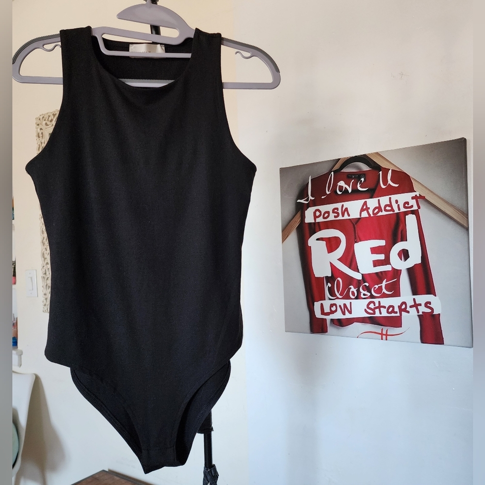 Zenana Bodysuit Black Size M ptp 16+ length 17